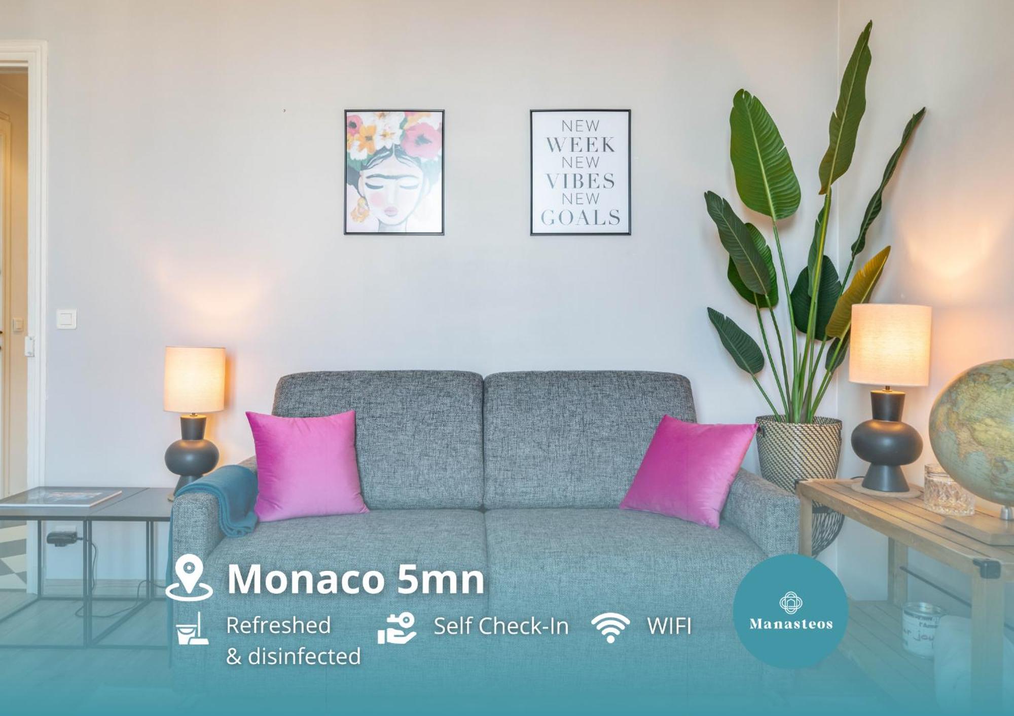 Frontiere De Monaco - Balconnet Vue Mer - Ba Appartement Beausoleil Buitenkant foto